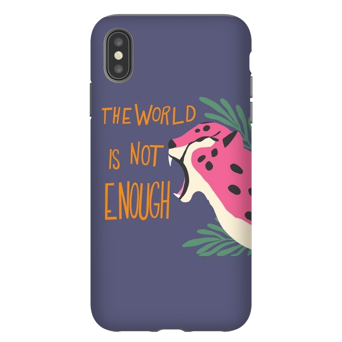 iPhone Xs Max StrongFit Cheetah - the world is not enough, purple by Jelena Obradovic