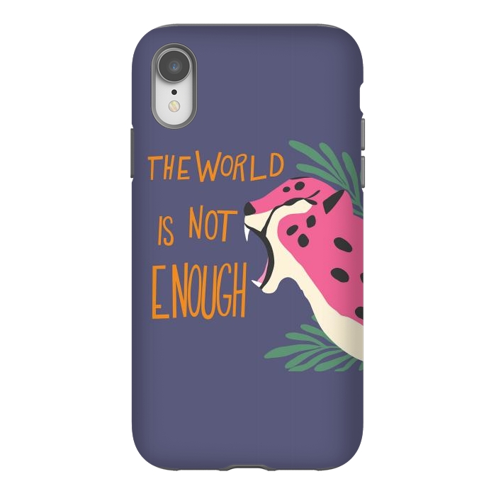 iPhone Xr StrongFit Cheetah - the world is not enough, purple by Jelena Obradovic