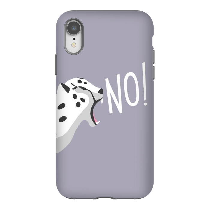 iPhone Xr StrongFit Cheetah roaring NO, purple by Jelena Obradovic