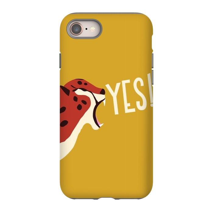 iPhone SE StrongFit Cheetah roaring YES, mustard by Jelena Obradovic