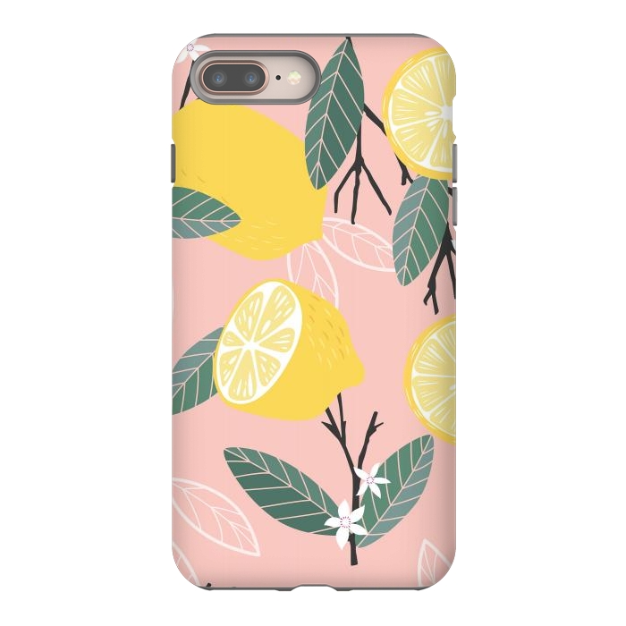 iPhone 7 plus StrongFit Lemon pattern 01 by Jelena Obradovic