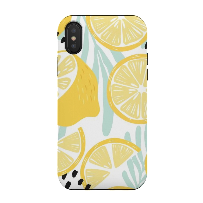 iPhone Xs / X StrongFit Lemon pattern 02 by Jelena Obradovic