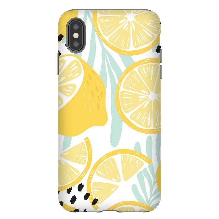 iPhone Xs Max StrongFit Lemon pattern 02 by Jelena Obradovic