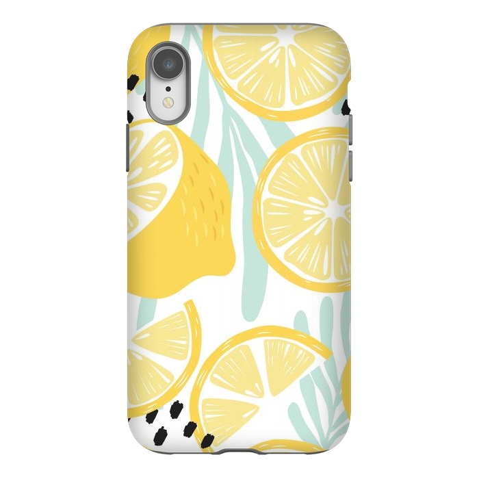 iPhone Xr StrongFit Lemon pattern 02 by Jelena Obradovic