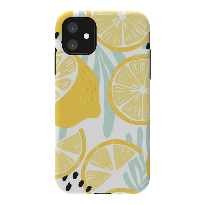 iPhone 11 StrongFit Lemon pattern 02 by Jelena Obradovic