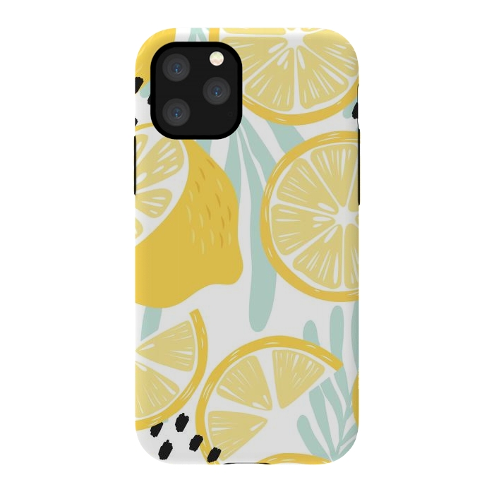 iPhone 11 Pro StrongFit Lemon pattern 02 by Jelena Obradovic