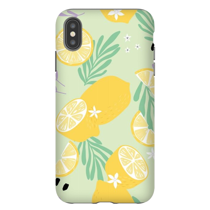 iPhone Xs Max StrongFit Lemon pattern 04 by Jelena Obradovic