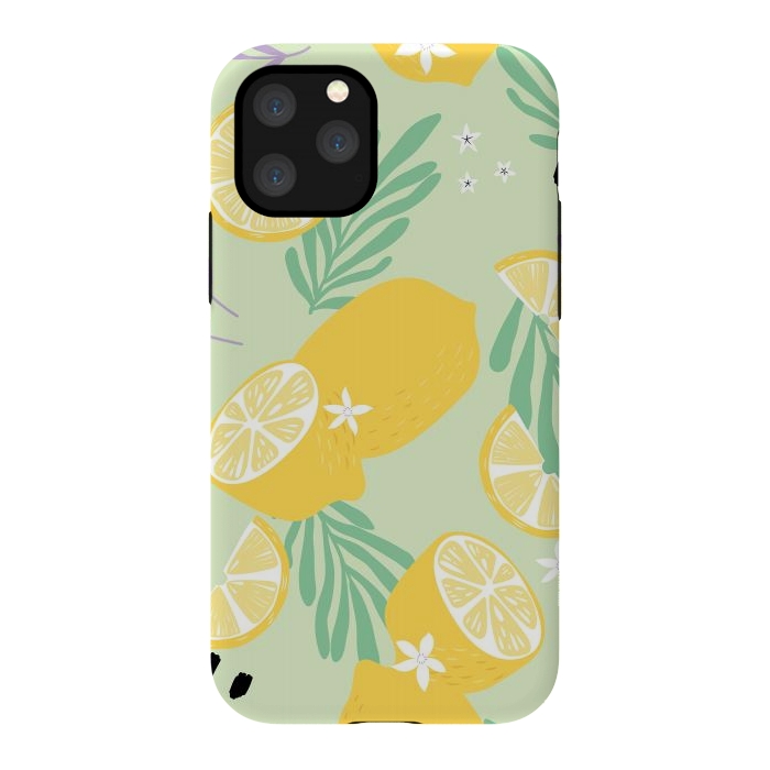iPhone 11 Pro StrongFit Lemon pattern 04 by Jelena Obradovic