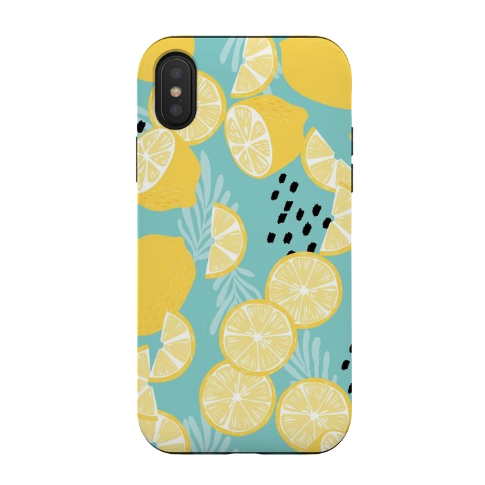 iPhone Xs / X StrongFit Lemon pattern 06 by Jelena Obradovic