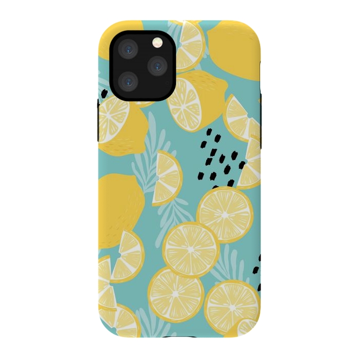 iPhone 11 Pro StrongFit Lemon pattern 06 by Jelena Obradovic