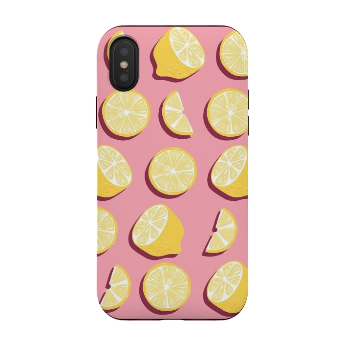 iPhone Xs / X StrongFit Lemon pattern 07 by Jelena Obradovic