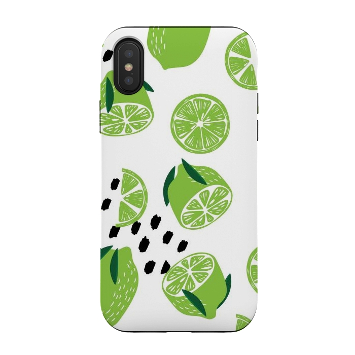 iPhone Xs / X StrongFit Lime pattern 01 by Jelena Obradovic