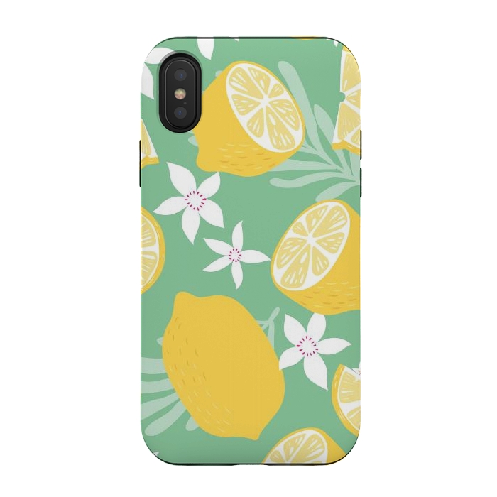 iPhone Xs / X StrongFit Lemon pattern 09 by Jelena Obradovic
