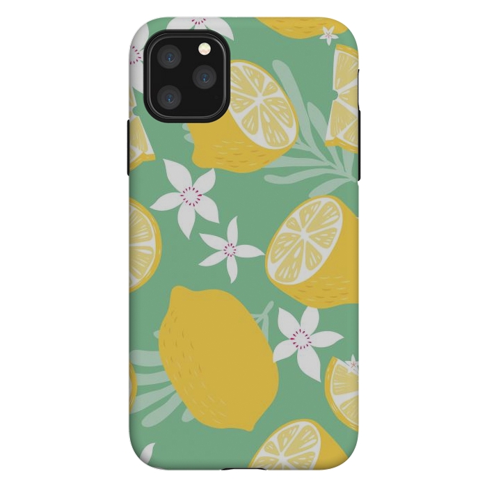 iPhone 11 Pro Max StrongFit Lemon pattern 09 by Jelena Obradovic