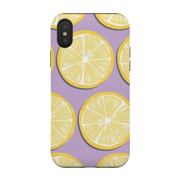 iPhone Xs / X StrongFit Lemon pattern 10 by Jelena Obradovic