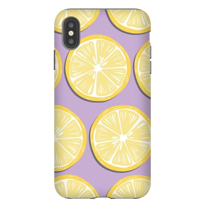 iPhone Xs Max StrongFit Lemon pattern 10 by Jelena Obradovic