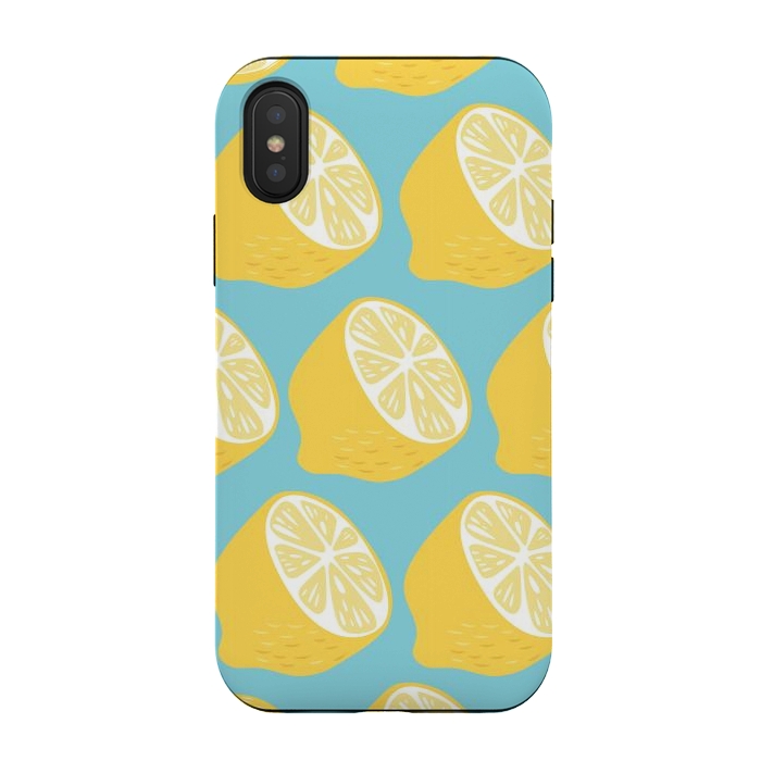 iPhone Xs / X StrongFit Lemon pattern 13 by Jelena Obradovic