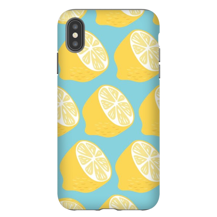 iPhone Xs Max StrongFit Lemon pattern 13 by Jelena Obradovic