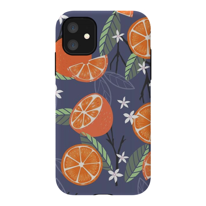 iPhone 11 StrongFit Orange pattern 01 by Jelena Obradovic