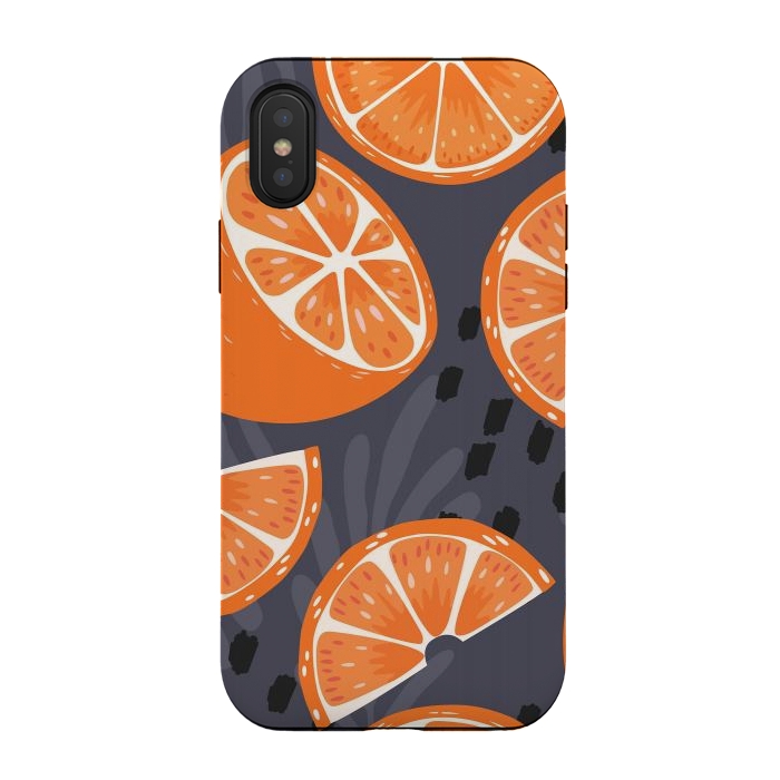 iPhone Xs / X StrongFit Orange pattern 02 by Jelena Obradovic