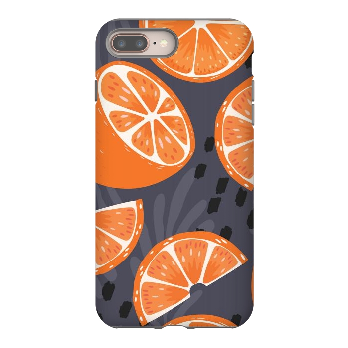 iPhone 8 plus StrongFit Orange pattern 02 by Jelena Obradovic