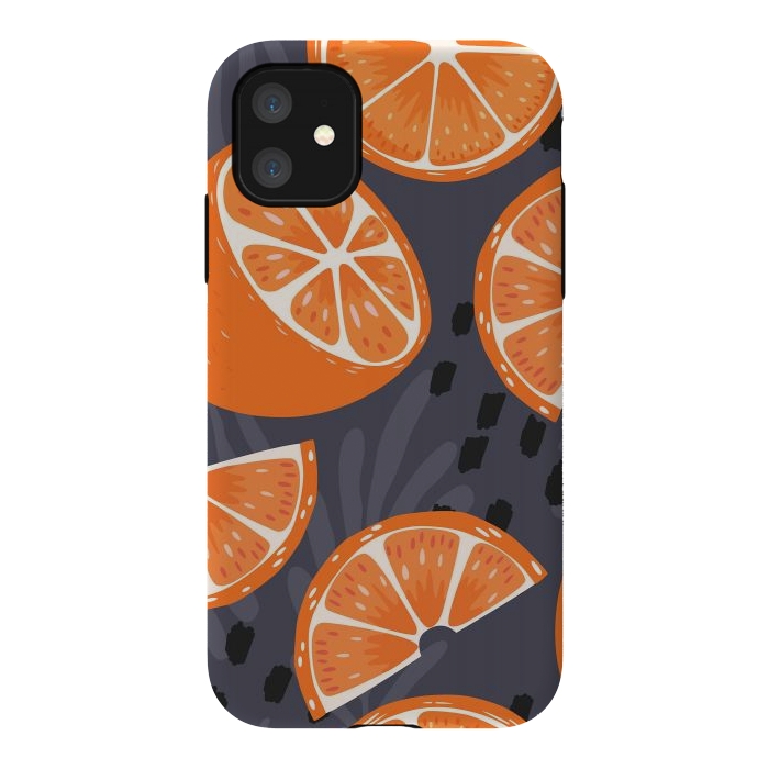 iPhone 11 StrongFit Orange pattern 02 by Jelena Obradovic