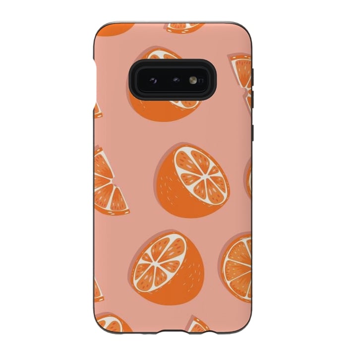 Galaxy S10e StrongFit Orange pattern 03 by Jelena Obradovic