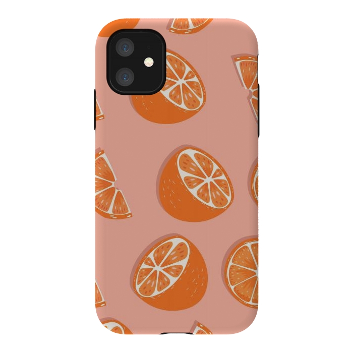 iPhone 11 StrongFit Orange pattern 03 by Jelena Obradovic