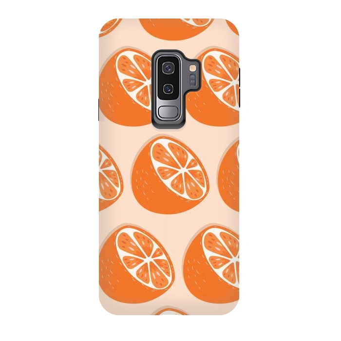Galaxy S9 plus StrongFit Orange pattern 07 by Jelena Obradovic