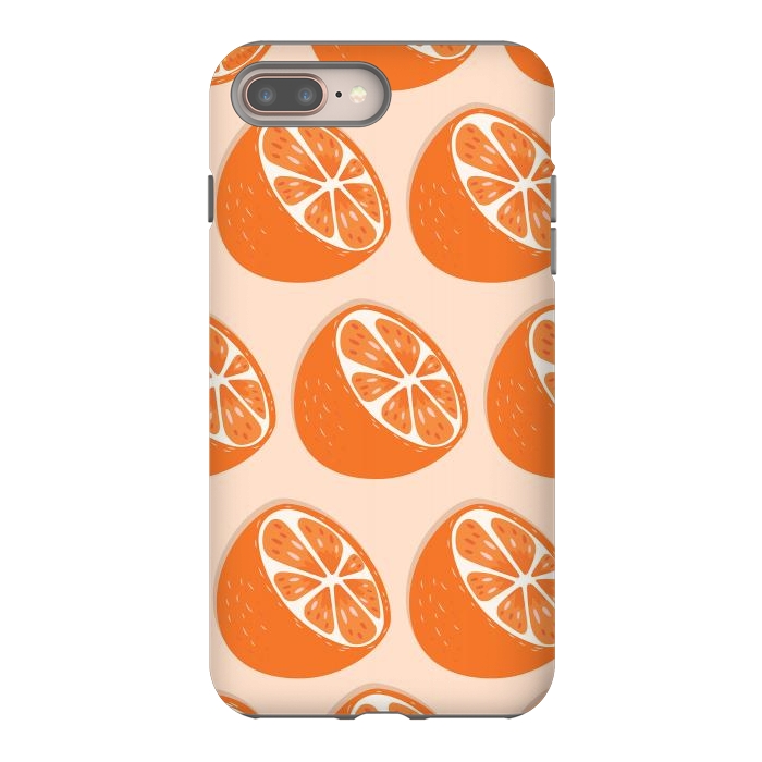 iPhone 8 plus StrongFit Orange pattern 07 by Jelena Obradovic