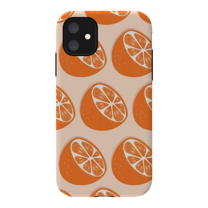 iPhone 11 StrongFit Orange pattern 07 by Jelena Obradovic