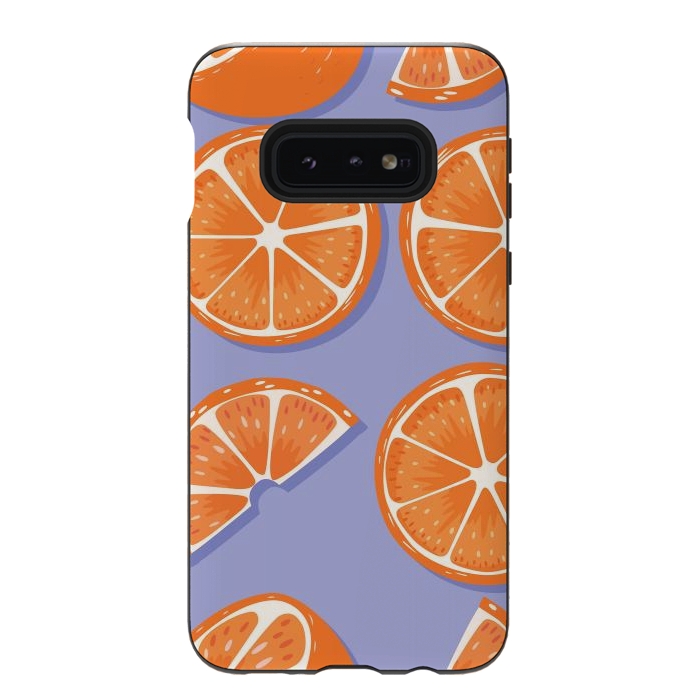 Galaxy S10e StrongFit Orange pattern 08 by Jelena Obradovic