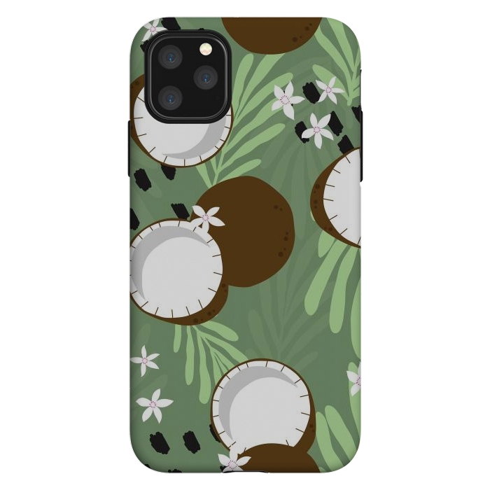 iPhone 11 Pro Max StrongFit Coconut pattern 01 by Jelena Obradovic
