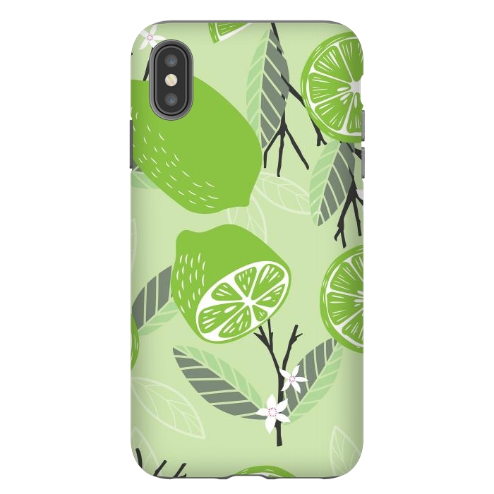 iPhone Xs Max StrongFit Lime pattern 02 by Jelena Obradovic