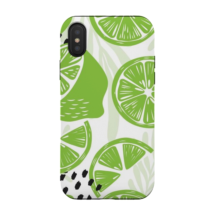 iPhone Xs / X StrongFit Lime pattern 03 by Jelena Obradovic