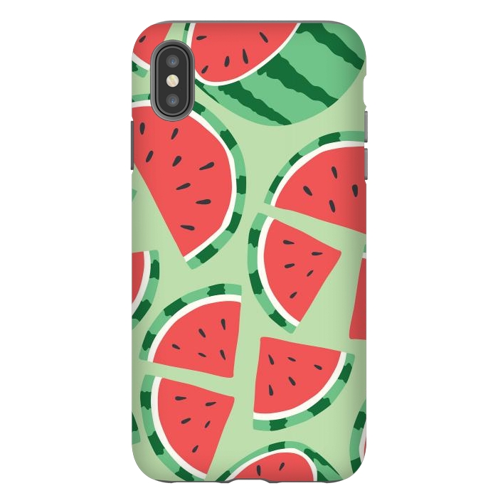 iPhone Xs Max StrongFit Watermelon pattern 01 by Jelena Obradovic