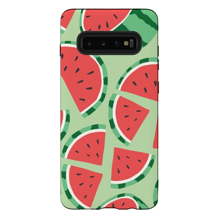 Galaxy S10 plus StrongFit Watermelon pattern 01 by Jelena Obradovic