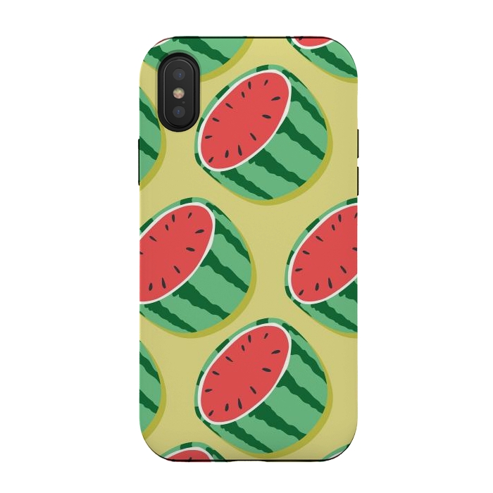 iPhone Xs / X StrongFit Watermelon pattern 02 by Jelena Obradovic