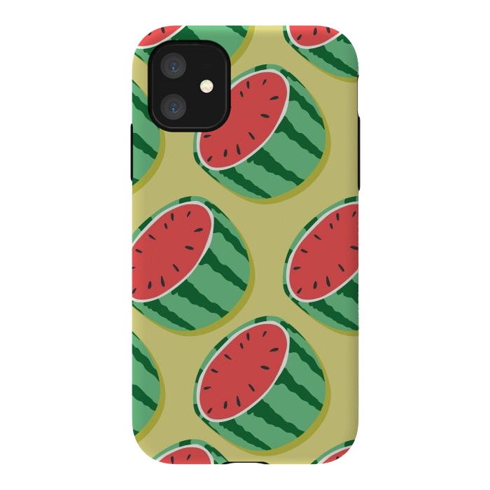 iPhone 11 StrongFit Watermelon pattern 02 by Jelena Obradovic