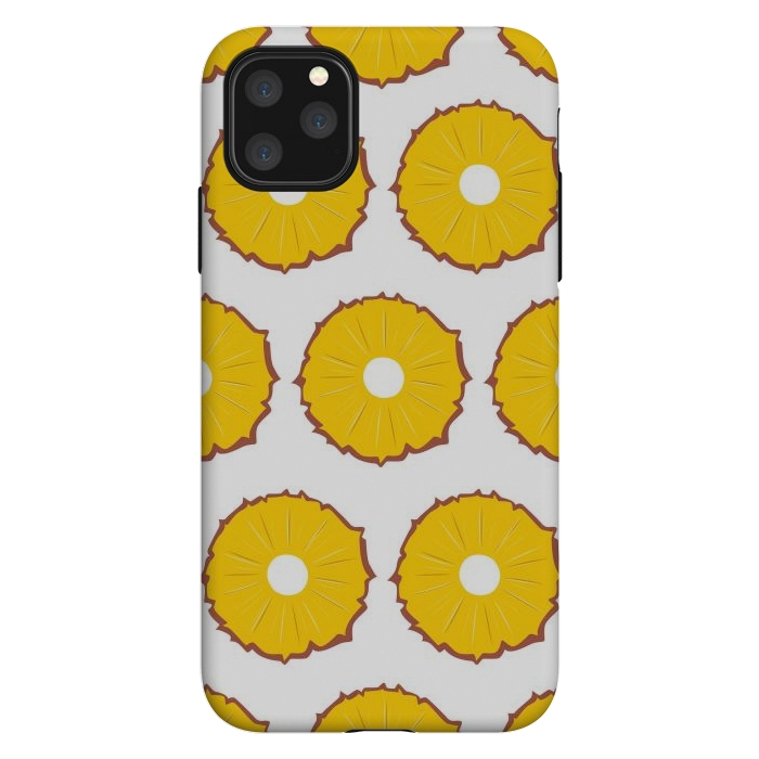 iPhone 11 Pro Max StrongFit Pineapple pattern 01 by Jelena Obradovic