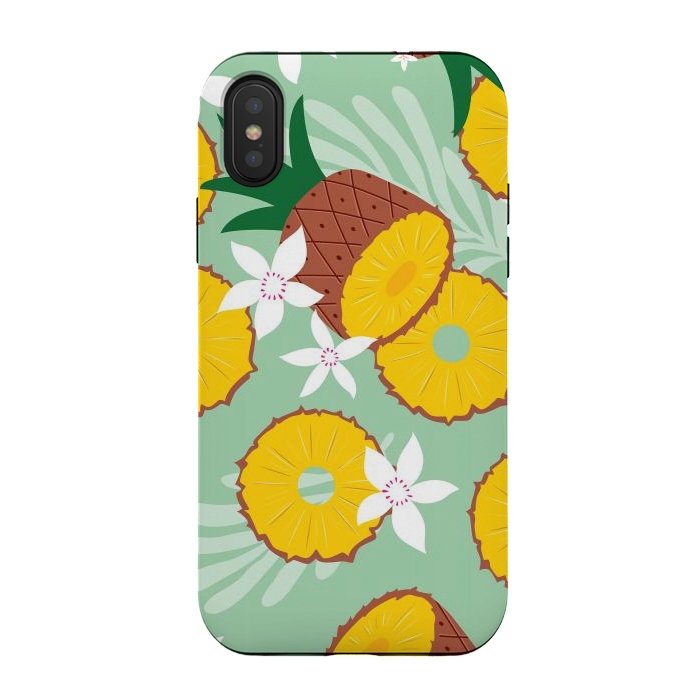 iPhone Xs / X StrongFit Pineapple pattern 02 by Jelena Obradovic
