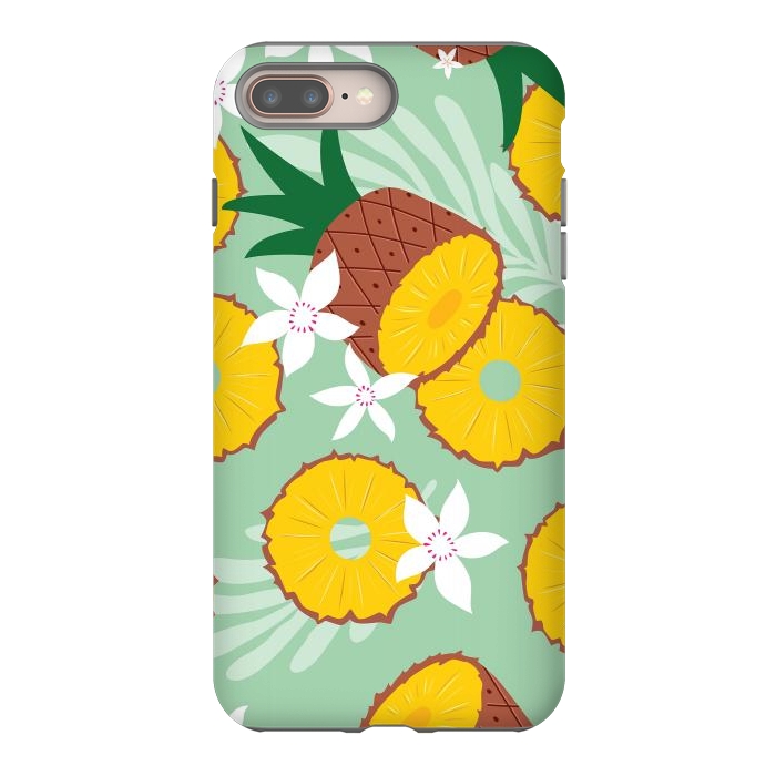 iPhone 8 plus StrongFit Pineapple pattern 02 by Jelena Obradovic