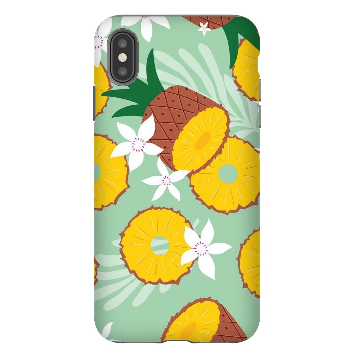 iPhone Xs Max StrongFit Pineapple pattern 02 by Jelena Obradovic