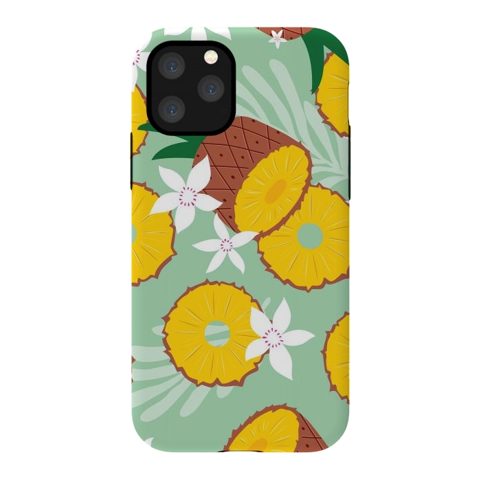 iPhone 11 Pro StrongFit Pineapple pattern 02 by Jelena Obradovic