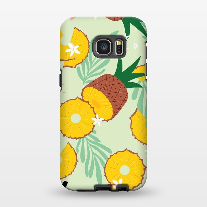 Galaxy S7 EDGE StrongFit Pineapple pattern 03 by Jelena Obradovic