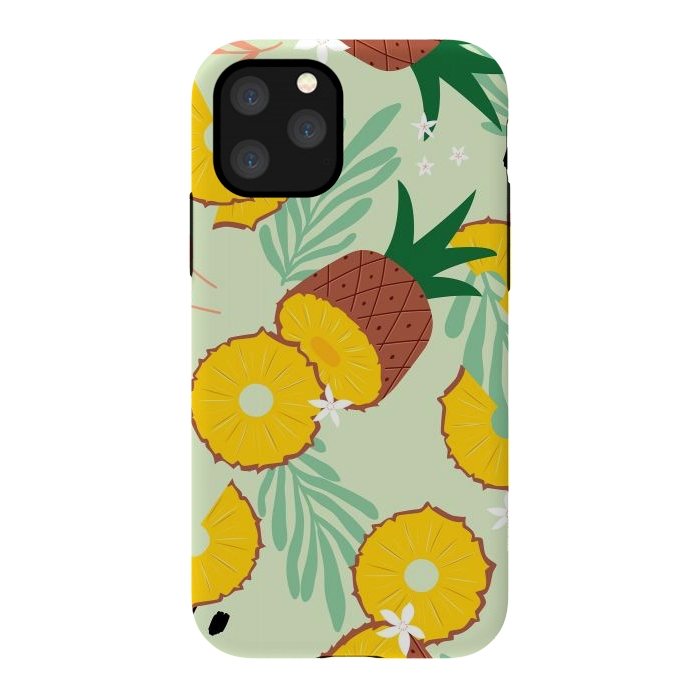iPhone 11 Pro StrongFit Pineapple pattern 03 by Jelena Obradovic