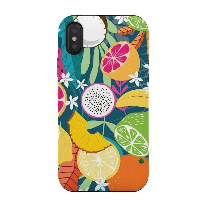 iPhone Xs / X StrongFit Tropical fruit pattern 02 by Jelena Obradovic