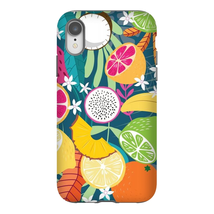 iPhone Xr StrongFit Tropical fruit pattern 02 by Jelena Obradovic