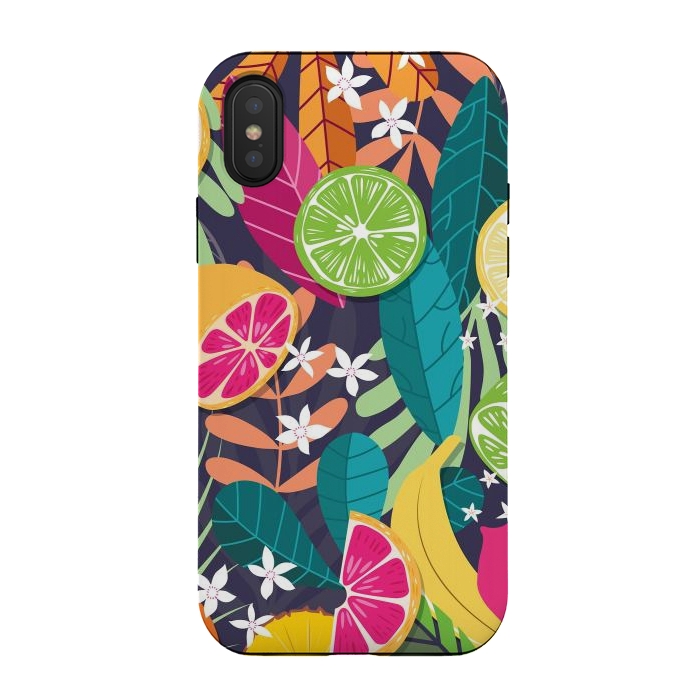 iPhone Xs / X StrongFit Tropical fruit pattern 03 by Jelena Obradovic