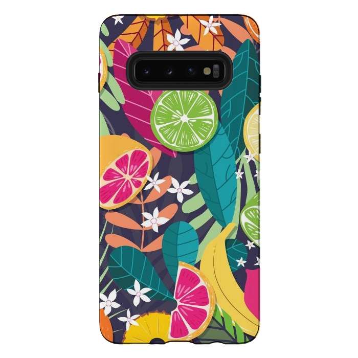 Galaxy S10 plus StrongFit Tropical fruit pattern 03 by Jelena Obradovic